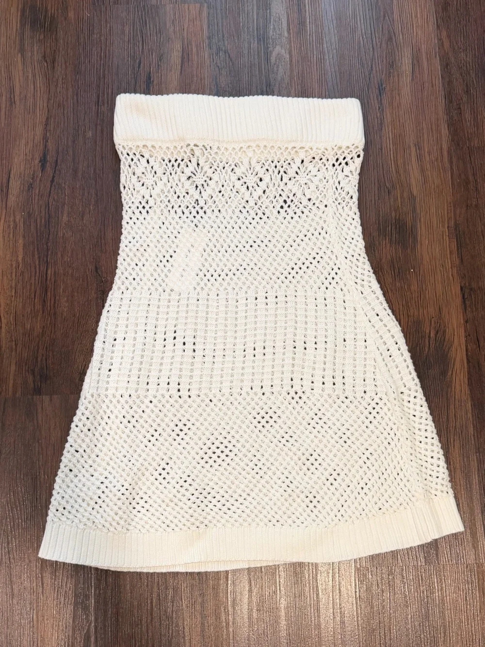 Frankie's Bikinis White Crochet Midi Swim Cover-Up Skirt